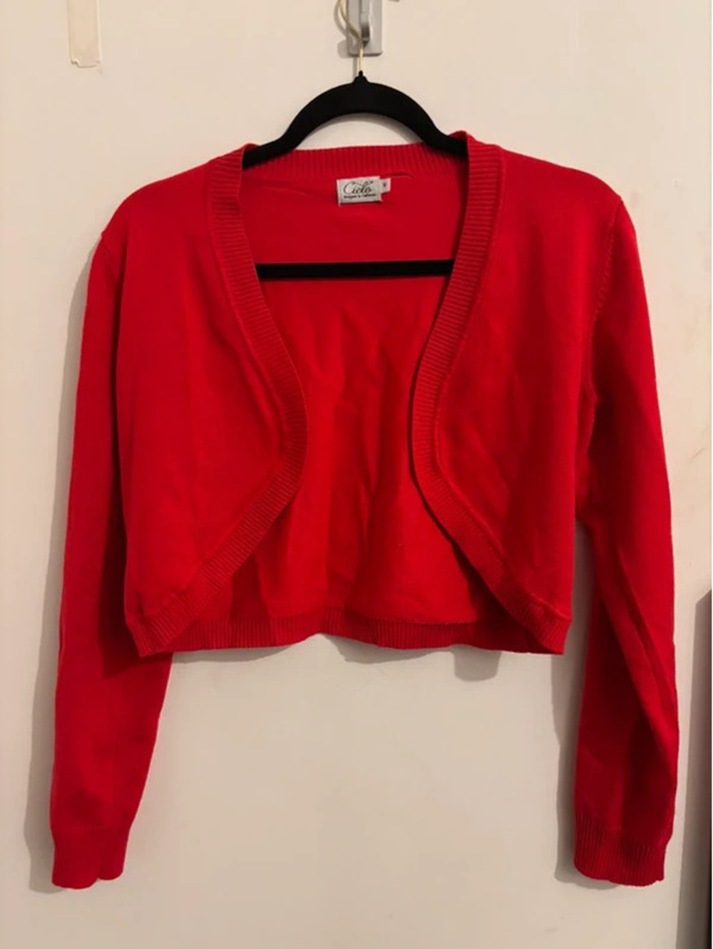 Cielo red cropped cardigan